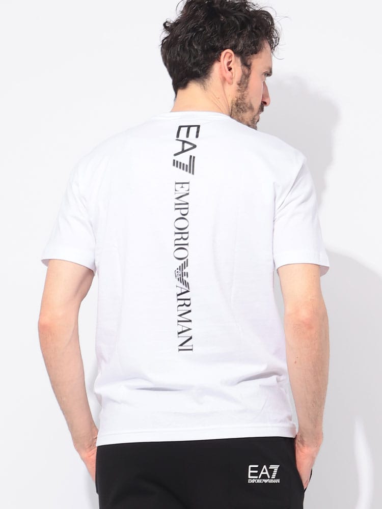 EMPORIO ARMANI (エンポリオアルマーニ) バックロゴ クルーネック 半袖 Tシャツ EA77M567AF10375