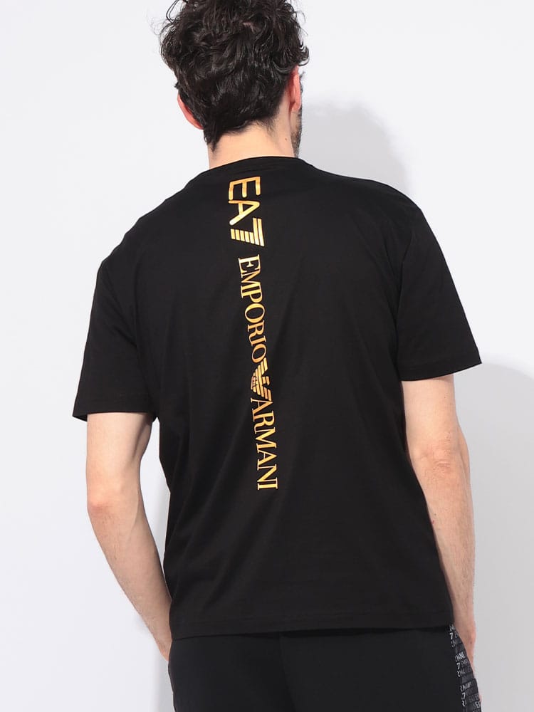 EMPORIO ARMANI (エンポリオアルマーニ) バックロゴ クルーネック 半袖 Tシャツ EA77M567AF10375