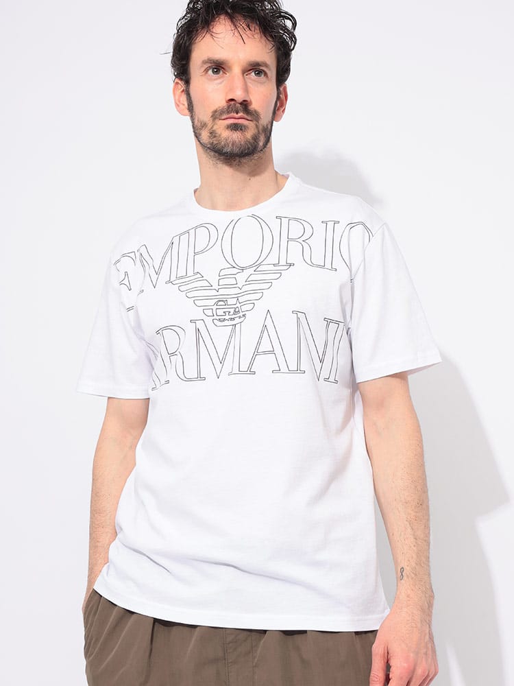EMPORIO ARMANI (エンポリオアルマーニ) BIGロゴ クルーネック 半袖 Tシャツ EASEM574AF12326 メンズ