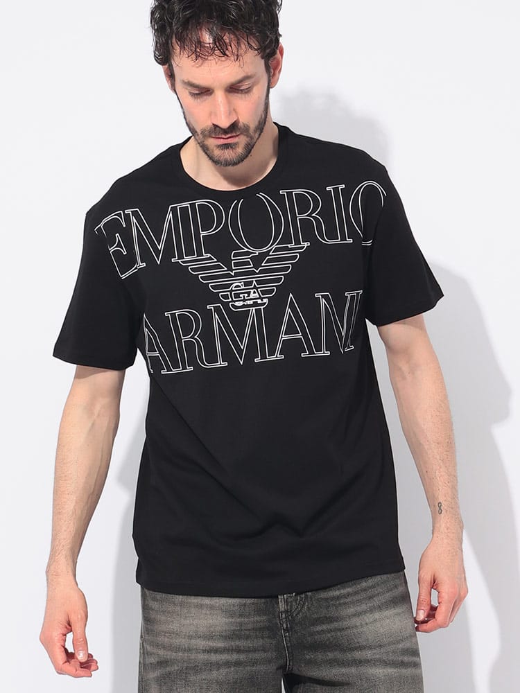 EMPORIO ARMANI (エンポリオアルマーニ) BIGロゴ クルーネック 半袖 Tシャツ EASEM574AF12326 メンズ