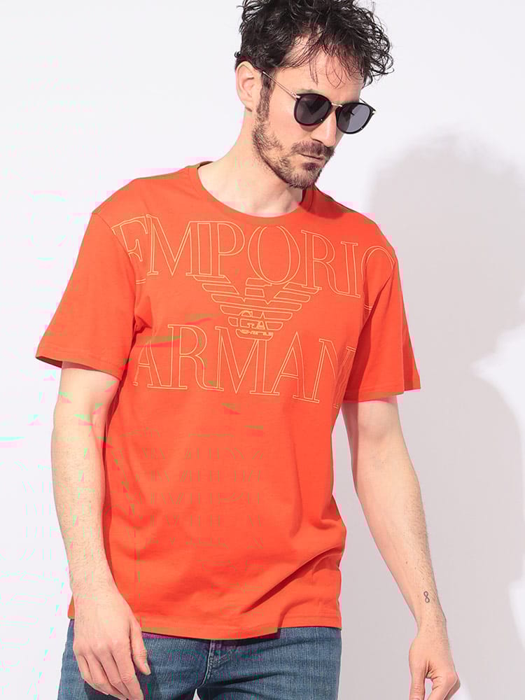 EMPORIO ARMANI (エンポリオアルマーニ) BIGロゴ クルーネック 半袖 Tシャツ EASEM574AF12326 メンズ