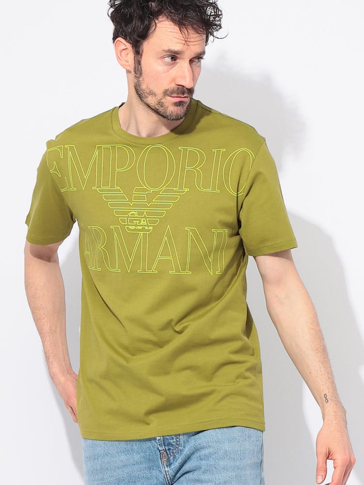 EMPORIO ARMANI (エンポリオアルマーニ) BIGロゴ クルーネック 半袖 Tシャツ EASEM574AF12326 メンズ