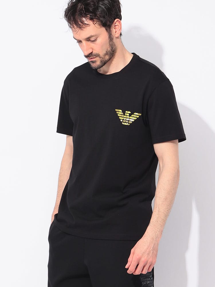 EMPORIO ARMANI (エンポリオアルマーニ) イーグルロゴ クルーネック 半袖 Tシャツ EASEM574AF12349 メンズ