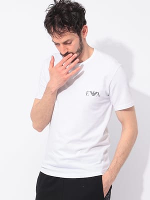 EMPORIO ARMANI (エンポリオアルマーニ) 胸ロゴ クルーネック 半袖 Tシャツ EAU1849AF10778 メンズ