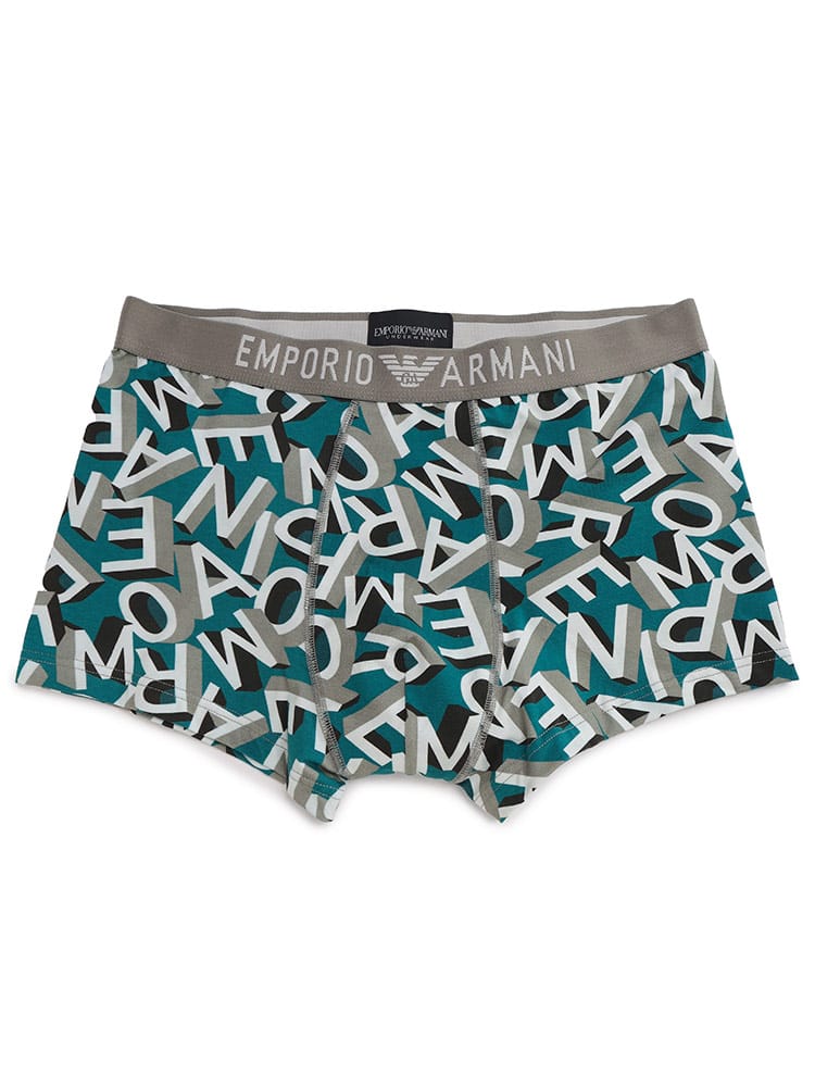EMPORIO ARMANI (エンポリオアルマーニ) レタリングプリント 前閉じ ボクサーパンツ メンズ