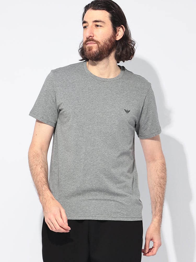EMPORIO ARMANI (エンポリオアルマーニ) 胸ロゴ クルーネック 半袖 T 