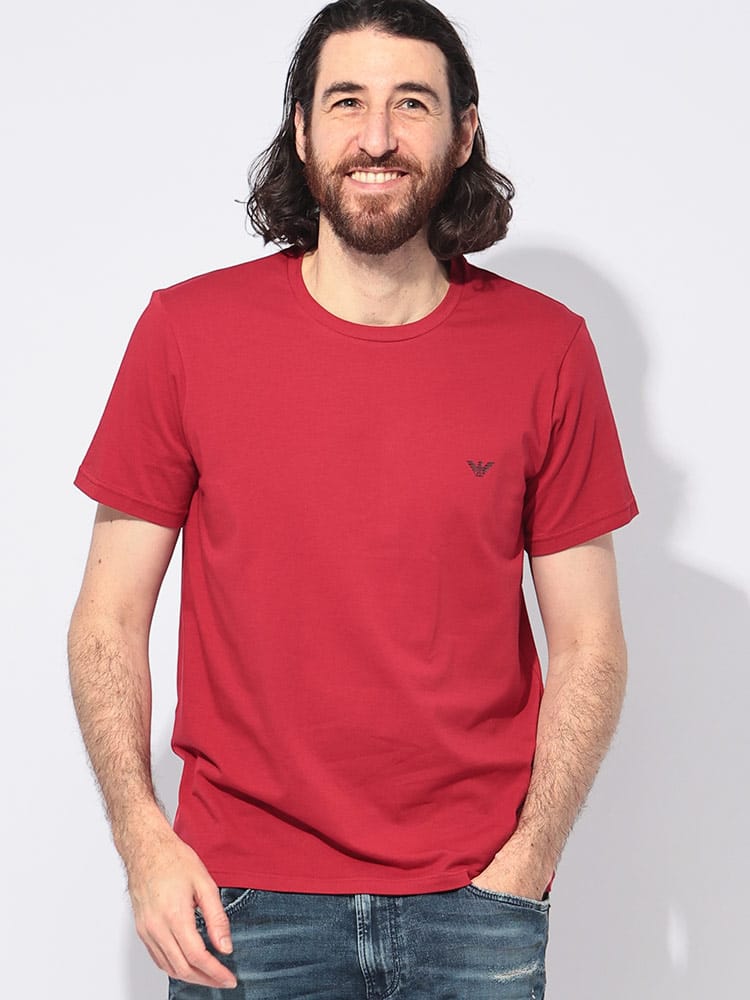EMPORIO ARMANI (エンポリオアルマーニ) 胸ロゴ クルーネック 半袖 Tシャツ メンズ