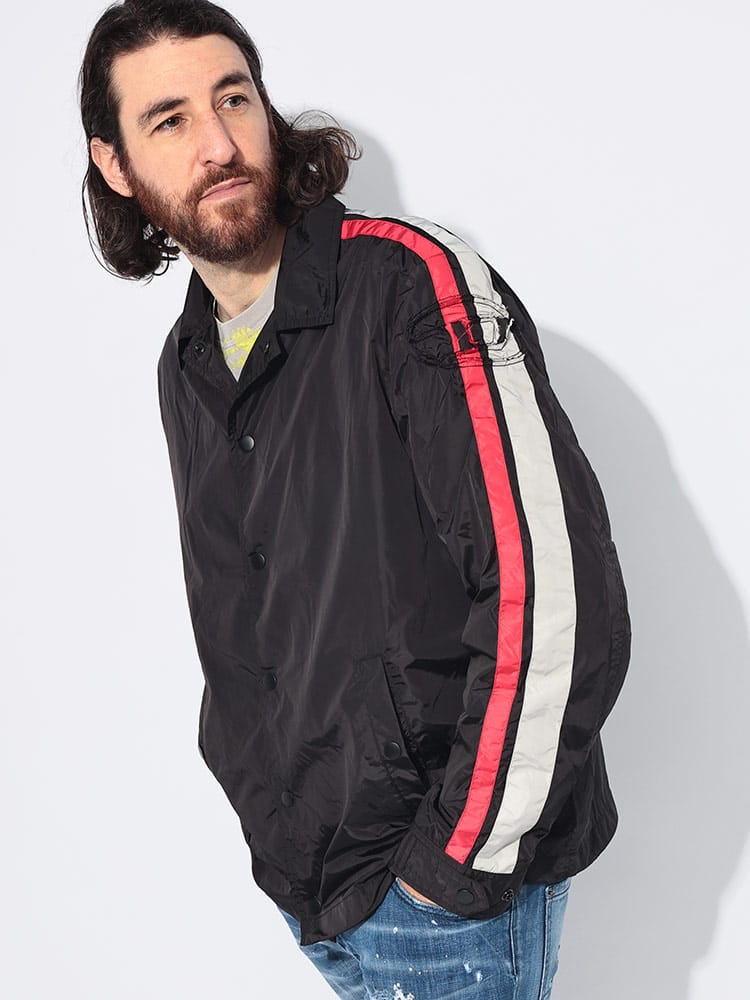 DIESEL (ディーゼル) アームライン フルボタン コーチジャケット メンズ