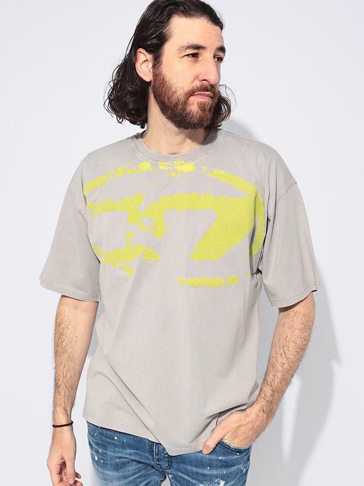 DIESEL (ディーゼル) ウォッシュオバールD クルーネック 半袖 Tシャツ 