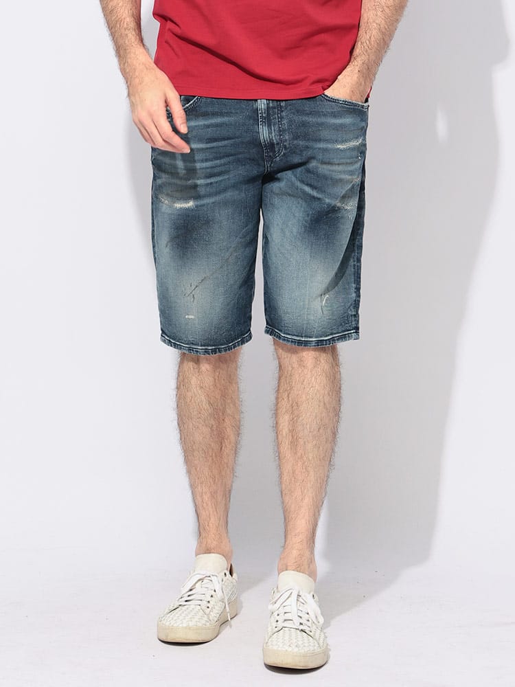 DIESEL (ディーゼル) ストレッチ ダメージ デニム ショートパンツ D 