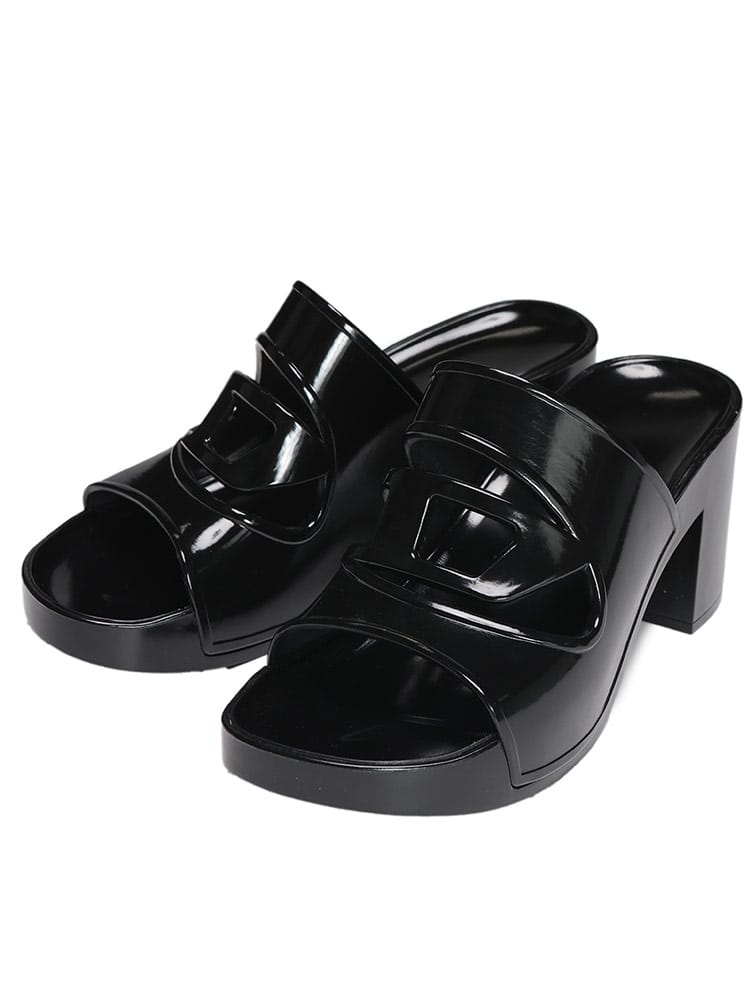 DIESEL (ディーゼル) Dロゴ チャンキーヒール サンダル sa-bonnie レディース