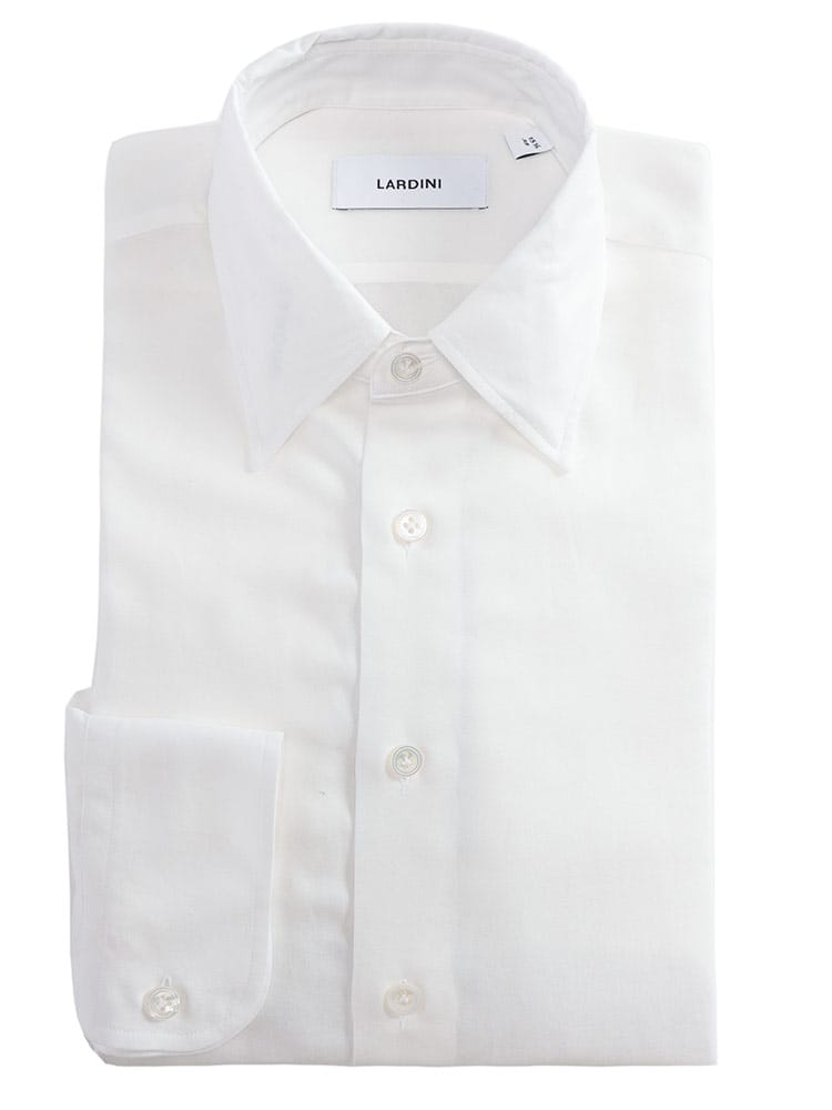 LARDINI (ラルディーニ) 無地 レギュラーカラー 長袖 ドレスシャツ メンズ