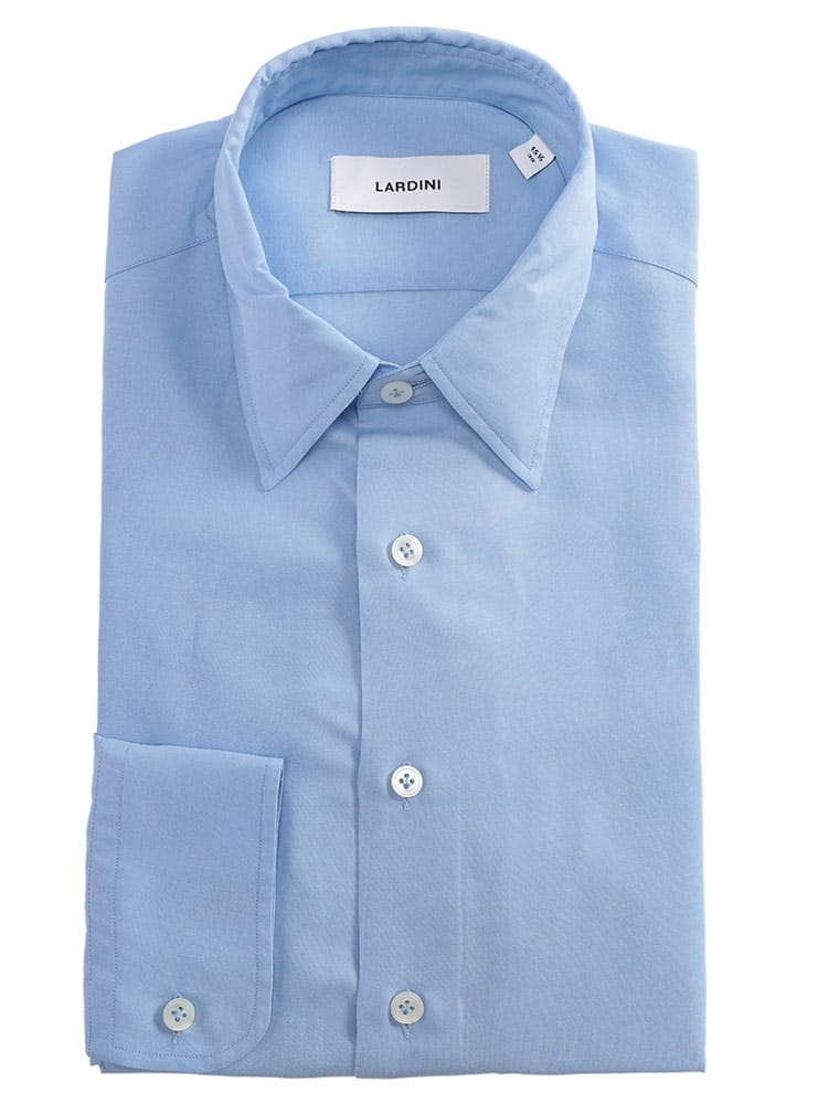 LARDINI (ラルディーニ) 無地 レギュラーカラー 長袖 ドレスシャツ メンズ