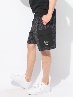 EMPORIO ARMANI (エンポリオアルマーニ) 迷彩柄 ウエストベルト カーゴ ショートパンツ メンズ