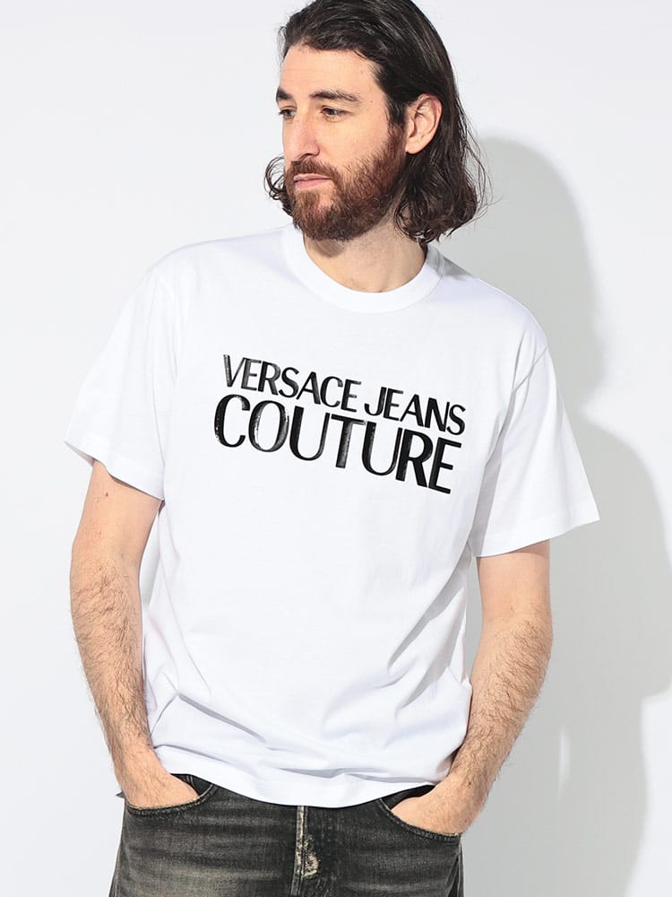 VERSACE JEANS COUTURE ヴェルサーチェ ジーンズ クチュール ロゴプリント クルーネック 半袖
