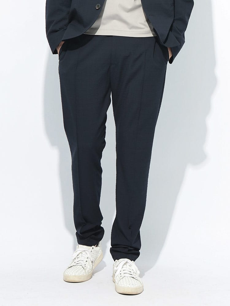 EMPORIO ARMANI (エンポリオアルマーニ) シアサッカー ジップフライ パンツ メンズ