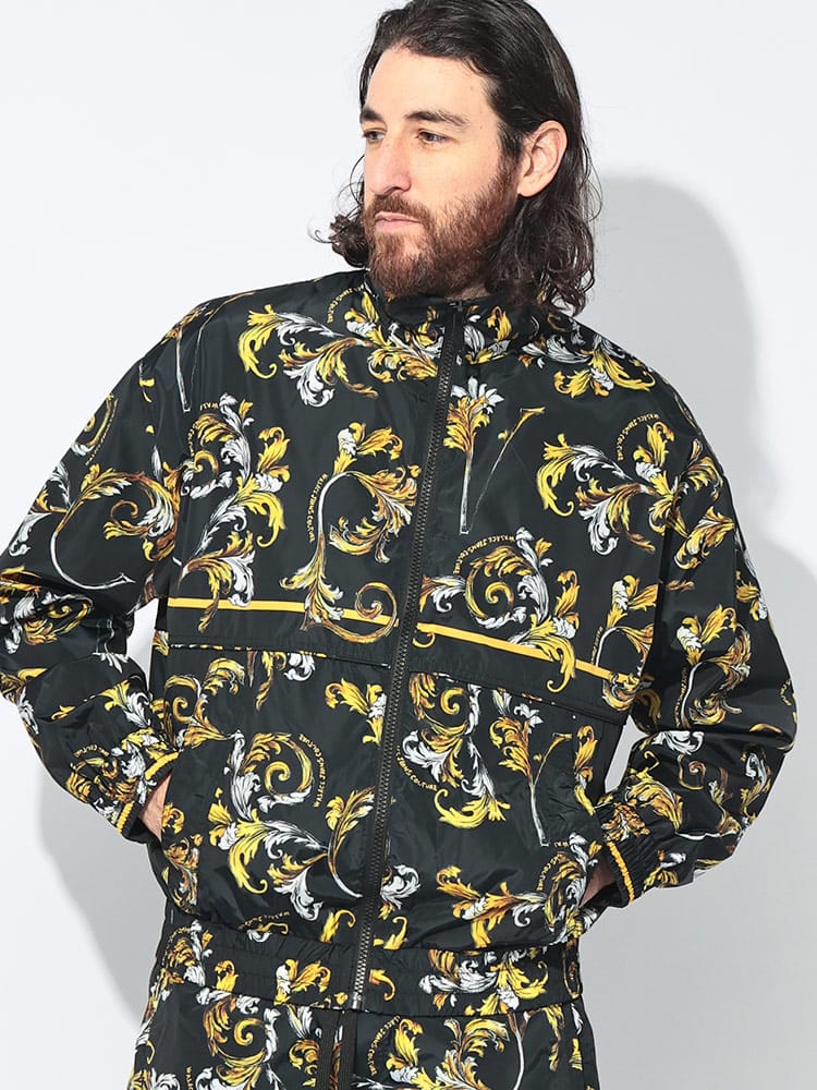 VERSACE JEANS COUTURE (ヴェルサーチェ ジーンズ クチュール) バロッコプリント フルジップ ウインドブレーカー メンズ