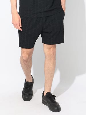 EMPORIO ARMANI (エンポリオアルマーニ) 総柄イーグル ウエストコード ショートパンツ メンズ