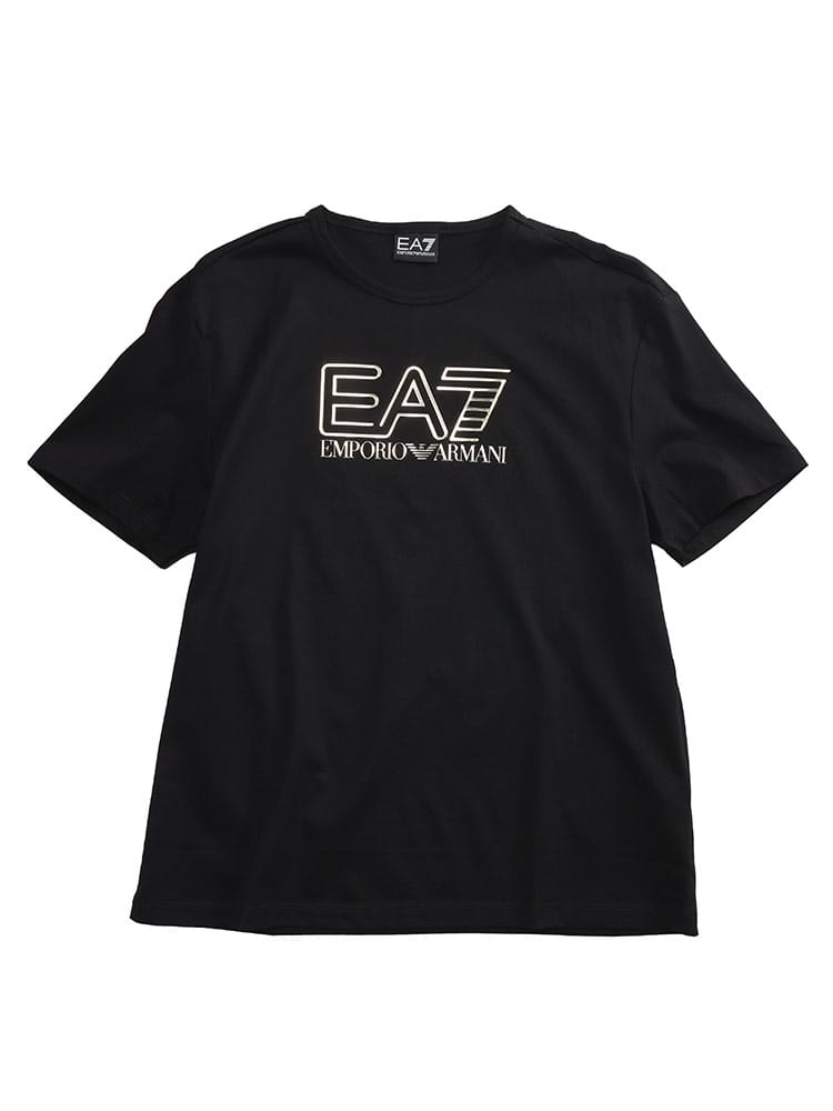 EMPORIO ARMANI (エンポリオアルマーニ) フロントロゴ クルーネック 半袖 Tシャツ レディース
