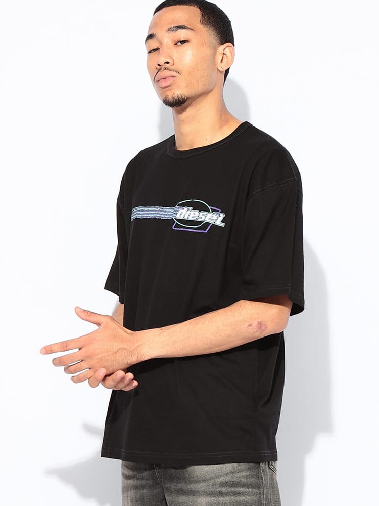DIESEL (ディーゼル) デジタルプリント クルーネック 半袖 Tシャツ メンズ