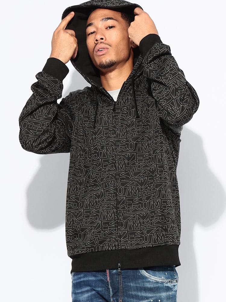 EMPORIO ARMANI (エンポリオアルマーニ) 総柄ロゴ ダブルジップ 