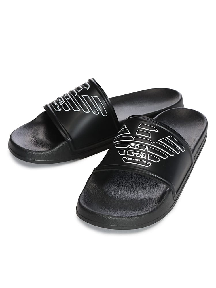 EMPORIO ARMANI (エンポリオアルマーニ) エンボスイーグル スライドサンダル メンズ