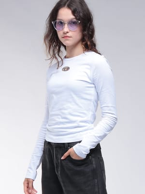 DIESEL (ディーゼル) オーバルD クルーネック 長袖 Tシャツ DSLA194380CLBR レディース
