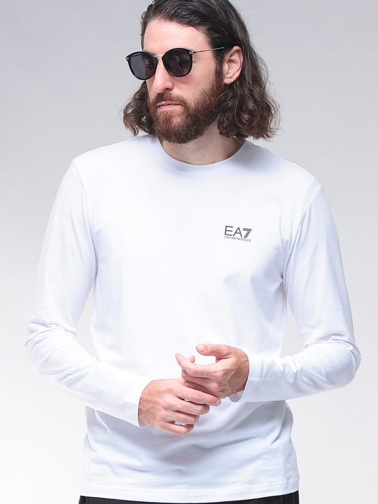 EMPORIO ARMANI (エンポリオアルマーニ) EA7 ワンポイント ロゴ レギュラーフィット 長袖 Tシャツ ロンT EA78NPT28PJVQZ メンズ