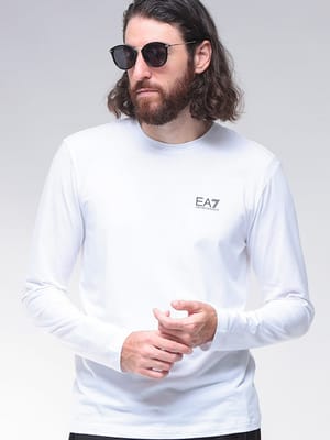 EMPORIO ARMANI (エンポリオアルマーニ) EA7 ワンポイント ロゴ レギュラーフィット 長袖 Tシャツ ロンT EA78NPT28PJVQZ メンズ