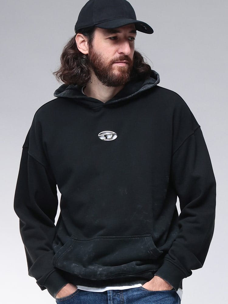 DIESEL (ディーゼル) メタルオーバルD ムラ染め リラックスフィット 