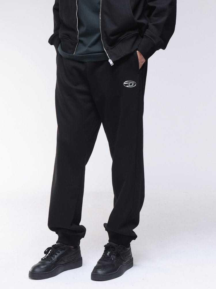 DIESEL (ディーゼル) メタルオーバルD 裏パイル コットン スウェットパンツ DSA194170BMBJ メンズ 