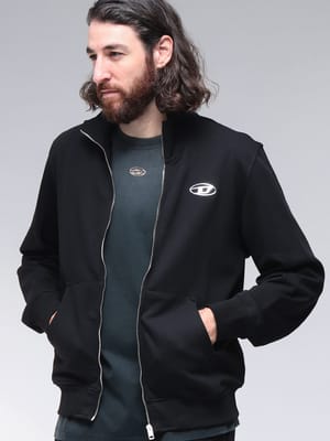 DIESEL (ディーゼル) オーバルDメタルロゴ ジップアップスウェット ジャケット DSA114390BMBJ メンズ 