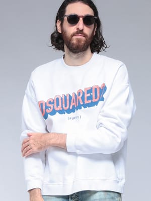 DSQUARED2 (ディースクエアード) 裏起毛 ラバーロゴプリント スウェット トレーナーTACTLLE LOGO D2GU0895S25516 メンズ