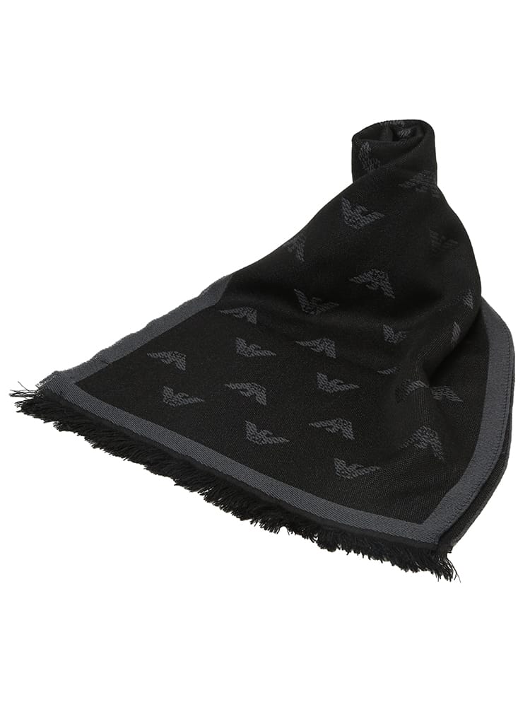 EMPORIO ARMANI (エンポリオアルマーニ) イーグルロゴ ウール マフラー EA625009CC306 メンズ メンズ