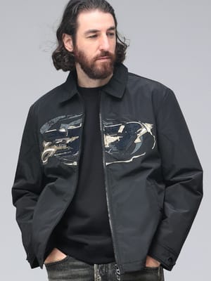 DIESEL (ディーゼル) フロントデザイン ロゴ刺繍 フルジップ シャツジャケット DSA195190AJFS メンズ