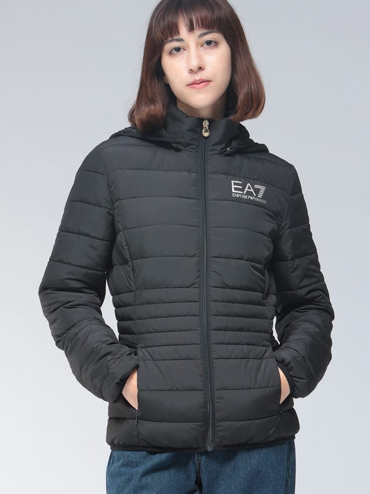 EMPORIO ARMANI (エンポリオアルマーニ) EA7 フード着脱 フルジップ 中綿 ブルゾン EA7L8NTB23TNF8Z レディース