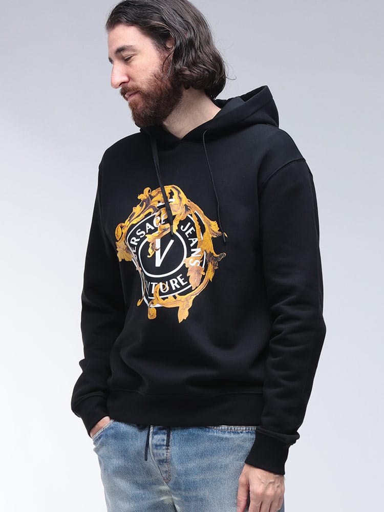 VERSACE JEANS COUTURE (ヴェルサーチェ ジーンズ クチュール) 裏起毛 バロッコプリント プルオーバー パーカー VC79GAIE01 メンズ