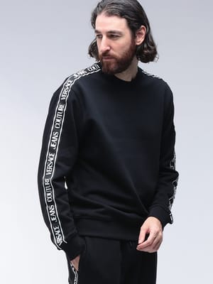 VERSACE JEANS COUTURE (ヴェルサーチェ ジーンズ クチュール) 裏起毛 サイドライン クルーネック トレーナー VC79GAIC02 メンズ
