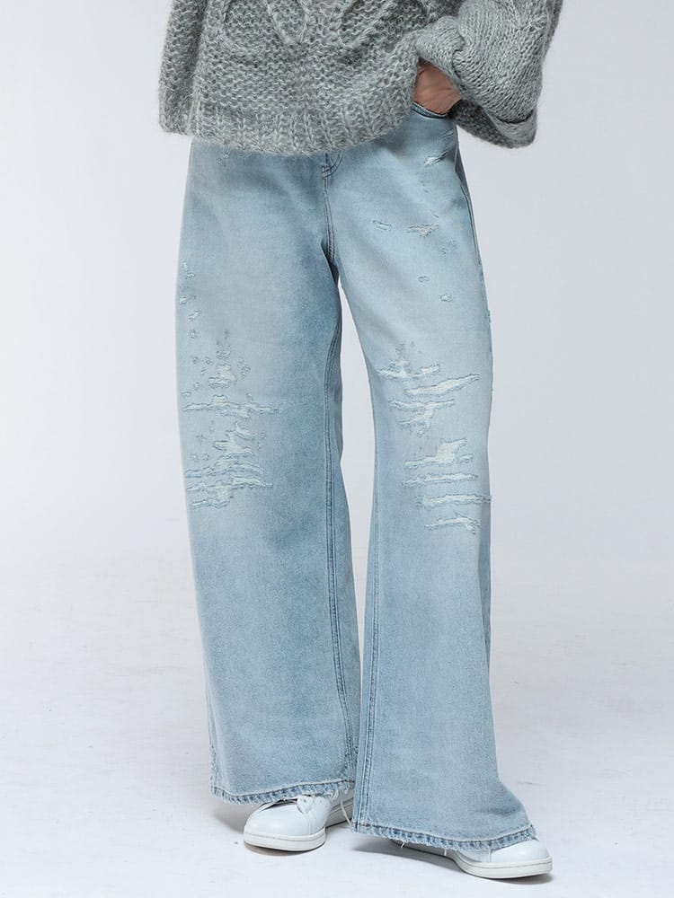 DIESEL (ディーゼル) ダメージ加工 ボタンフライ ジーンズ 1996 d-sire DSLA1349509M53 レディース