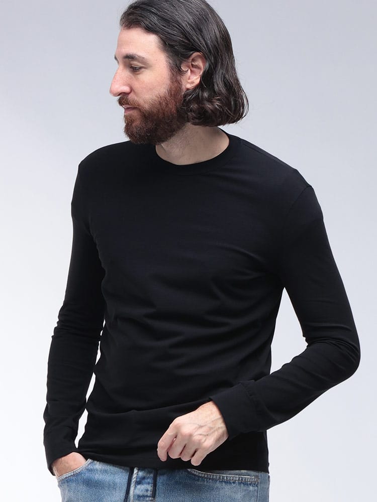 DSQUARED2 (ディースクエアード) バックワンポイント クルーネック 長袖 アンダーTシャツ D2D9M106000 メンズ