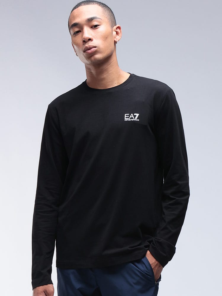 EMPORIO ARMANI (エンポリオアルマーニ) EA7 ワンポイント ロゴ レギュラーフィット 長袖 Tシャツ ロンT EA78NPT28PJVQZ メンズ