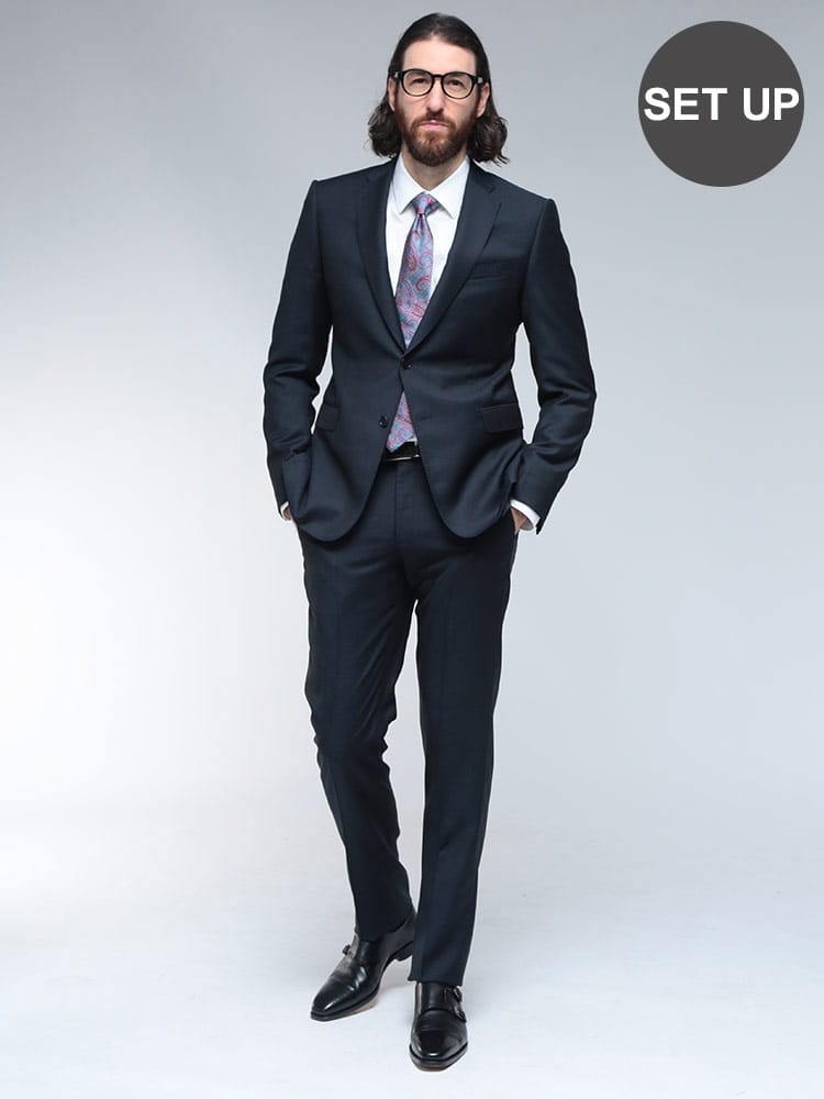 EMPORIO ARMANI (エンポリオアルマーニ) ピンストライプ シングル ノータック スーツ EAEM0098TE16850 メンズ