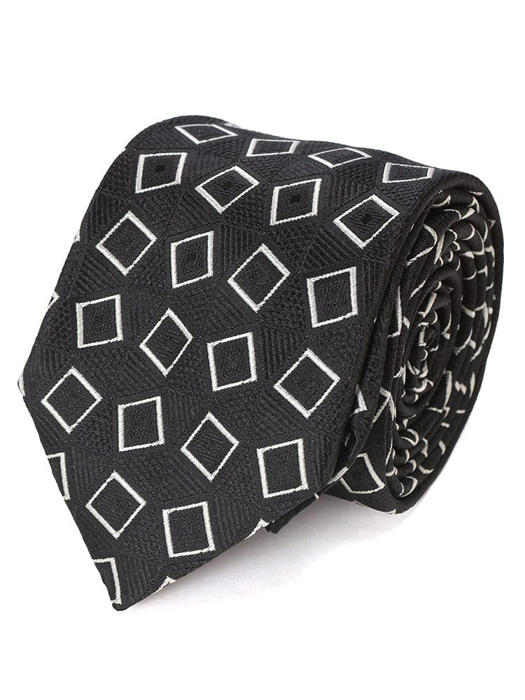 EMPORIO ARMANI (エンポリオアルマーニ) シルク100％ ランダムスクエア柄 ネクタイ EAEM134416533 メンズ