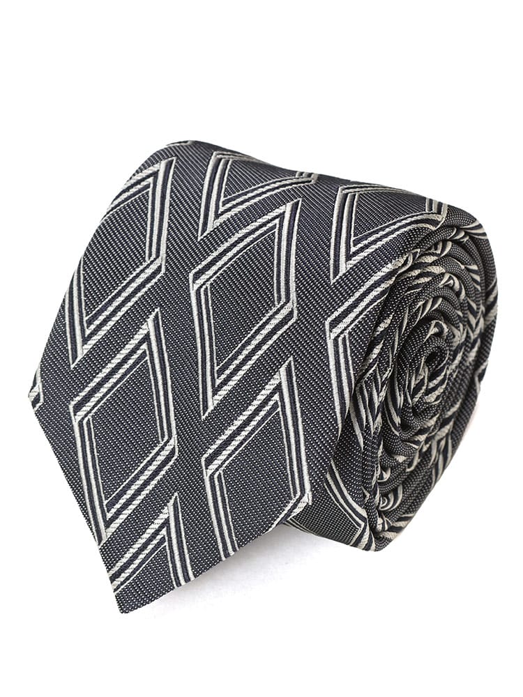 EMPORIO ARMANI (エンポリオアルマーニ) シルク100％ ビッグダイヤ柄 ネクタイ EA1344TE16542 メンズ