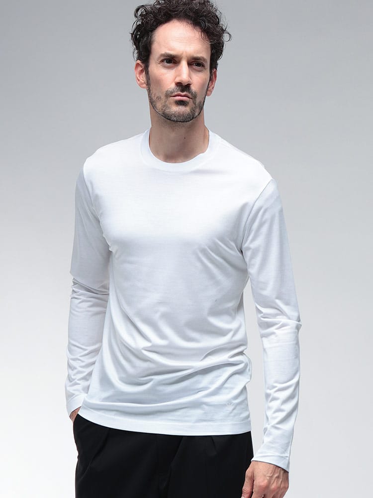 EMPORIO ARMANI (エンポリオアルマーニ) 裾ワンポイント クルーネック 長袖 Tシャツ ASV JERSEY EA8N1TE91JUVZ メンズ