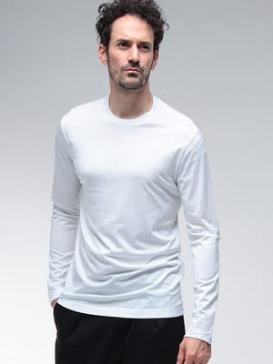 EMPORIO ARMANI (エンポリオアルマーニ) 裾ワンポイント クルーネック 長袖 Tシャツ ASV JERSEY EA8N1TE91JUVZ メンズ