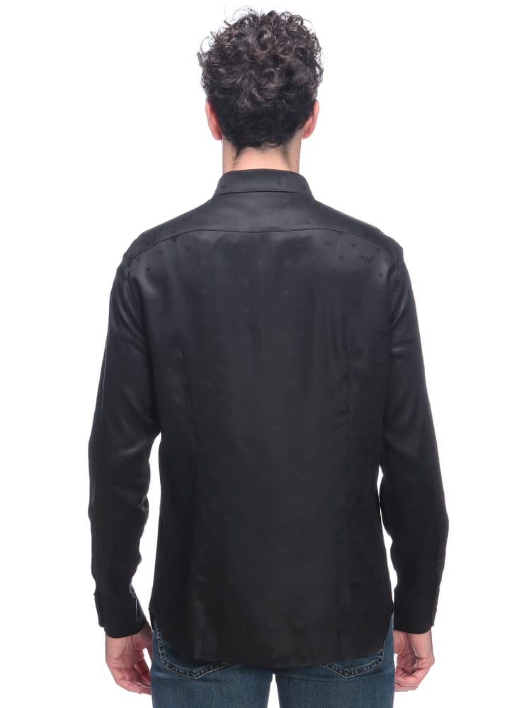 EMPORIO ARMANI (エンポリオアルマーニ) イーグル総柄 長袖 シャツ 