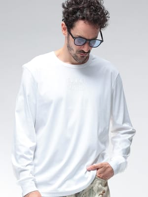 DIESEL (ディーゼル) SXXS LIVING プリント クルーネック 長袖 Tシャツ DSA187230PJBG メンズ