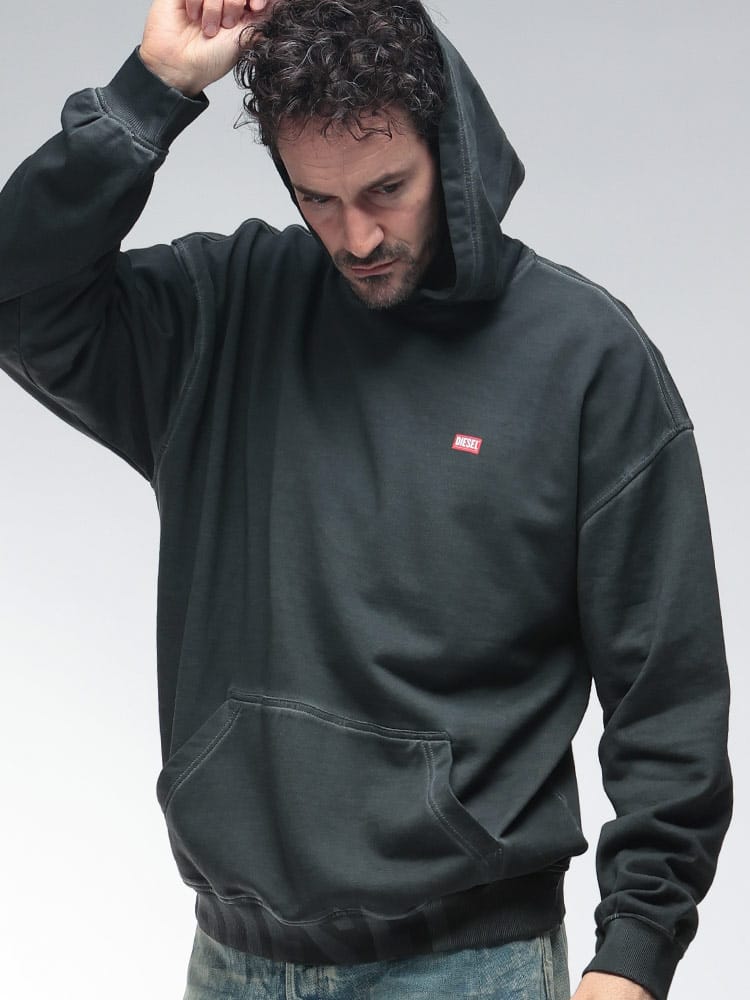 DIESEL (ディーゼル) ロゴパッチ プルオーバー パーカー DSA193330IKBR メンズ