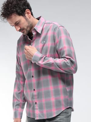 DIESEL (ディーゼル) オーバルD刺繍 チェック柄 長袖 シャツ s-simply-check-hgbt DSA185020HGBT メンズ